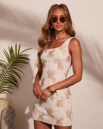 Slow Bloom Abstract Floral Linen Blend Mini Dress