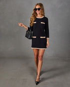 Isabel Knit Contrast Trim Mini Dress