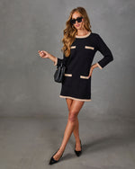 Isabel Knit Contrast Trim Mini Dress