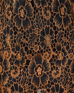 Golden Petals Floral Lace Crochet Mini Dress