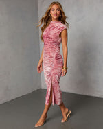 Mulberry Kiss Velvet Midi Dress