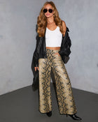 Wild Intent Vegan Leather Animal Print Pants