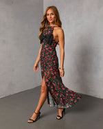Edeita Bow Halter Maxi Dress