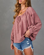 Moonlit Rose Neck Tie Blouse