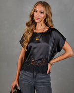 Denali Satin Lace Trim Top
