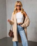 Saville Hooded Ribbed Knit Cardigan