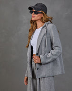 Moving Along Detachable Hooded Drawstring Blazer