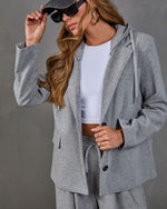 Moving Along Detachable Hooded Drawstring Blazer