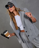 Moving Along Detachable Hooded Drawstring Blazer