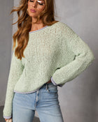 Mint % Whisper Frost Knit Contrast Trim Sweater-1
