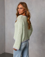 Mint % Whisper Frost Knit Contrast Trim Sweater-4