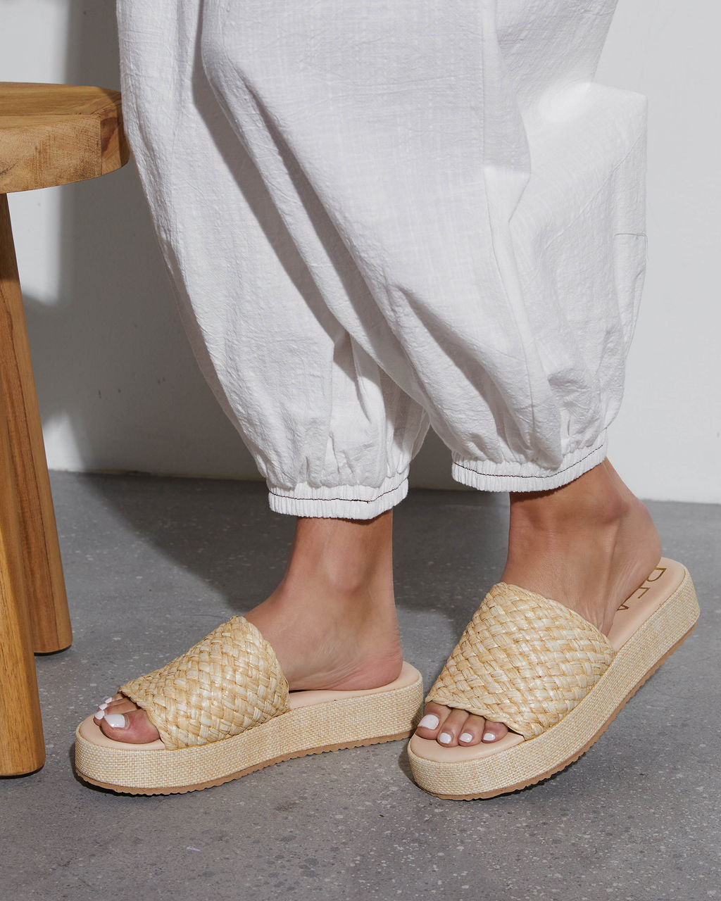 Lotus Braided Raffia Platform Sandals VICI