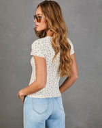 Blooming Free Henley Thermal Floral Top