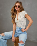 Blooming Free Henley Thermal Floral Top