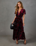 Kiana Floral Velvet Maxi Dress