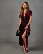 Kiana Floral Velvet Maxi Dress