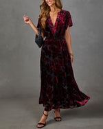 Kiana Floral Velvet Maxi Dress