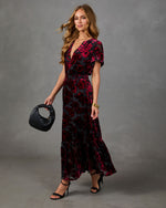 Kiana Floral Velvet Maxi Dress