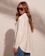 Daniella Striped Long Sleeve Button Down Top
