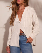 Daniella Striped Long Sleeve Button Down Top