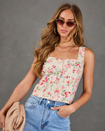 Garden Romantic Floral Linen Tank Top