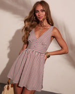 Sunlit Heritage Striped Mini Dress