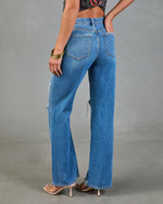 Cassiah Stretch Straight Leg Distressed Jeans
