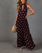 Charm School Polka Dot Halter Neck Maxi Dress
