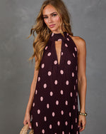 Charm School Polka Dot Halter Neck Maxi Dress