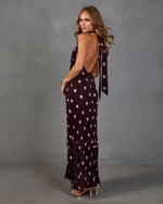 Charm School Polka Dot Halter Neck Maxi Dress