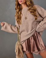Golden Solace Satin Lace Trim Skort