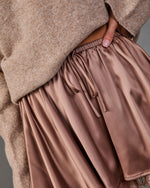 Golden Solace Satin Lace Trim Skort