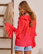 Sculpted Daydream Ruffle Chiffon Blouse
