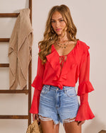 Sculpted Daydream Ruffle Chiffon Blouse