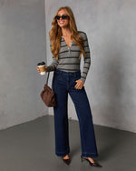 Olenia Striped Knit Sweater