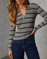 Olenia Striped Knit Sweater