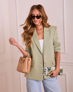 Sage % Buttercup Longline Blazer-1