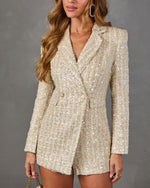 Tonight Only Tweed Sequin Romper