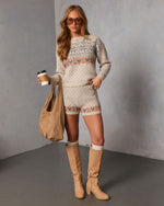 Ginger Snap Fair Isle Knit Pullover Sweater