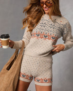 Ginger Snap Fair Isle Knit Pullover Sweater