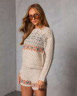 Ginger Snap Fair Isle Knit Pullover Sweater