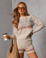Ginger Snap Fair Isle Knit Pullover Sweater