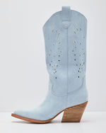Baby Blue % Arnell Laser Cut Western Boot-4