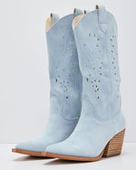 Baby Blue % Arnell Laser Cut Western Boot-2