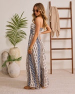 IvoryNavy % Carmella Strapless Smocked Jumpsuit-4