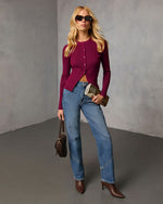 St. James Ribbed Buttoned Top