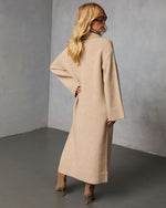 Sand % Roselle Turtleneck Midi Sweater Dress-4