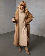 Sand % Roselle Turtleneck Midi Sweater Dress-5