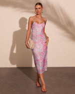 Dolce Living Abstract Print Midi Dress