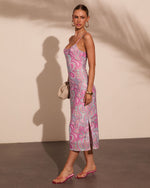 Dolce Living Abstract Print Midi Dress